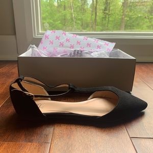black suede flats with ankle straps (8)